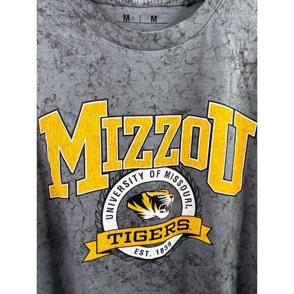 Pressbox University Of Missouri Mizzou Medium Washed Gray Logo T-Shirt 60% Cotto - Picture 3 of 5